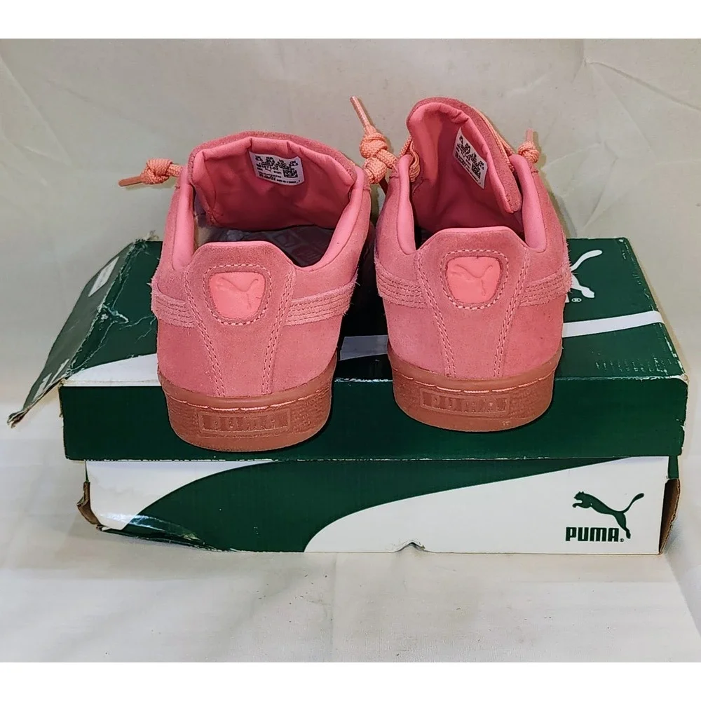 Puma Pink Suede Sneakers Size 6.5 C  Shoe Sunkissed Coral With Box‎
